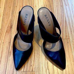 Renvy black leather heels